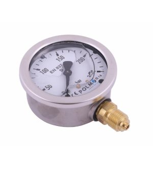Manometr glicerynowy M63 0-250 bar dolne przyłącze G1/4" POLMO