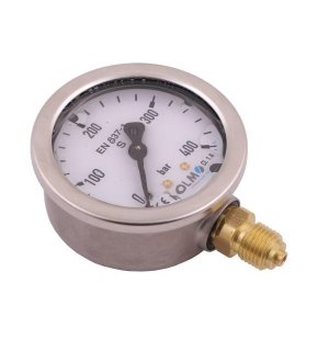 Manometr glicerynowy M63 0-400 bar dolne przyłącze G1/4" POLMO