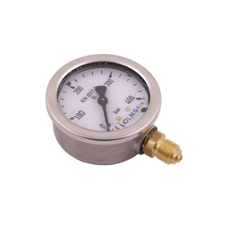 Manometr glicerynowy M63 0-400 bar dolne przyłącze G1/4" POLMO