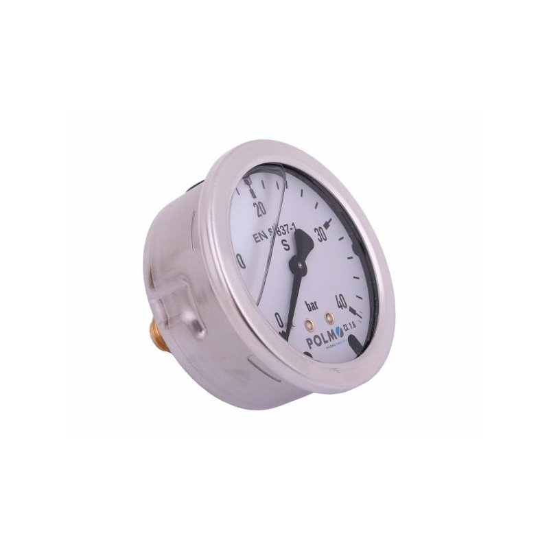 Manometr glicerynowy M63 0-40 bar tylne przyłącze G1/4" POLMO