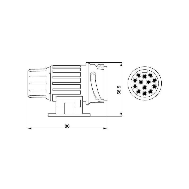 Wtyczka nowy typ 13 ( pin) biegunowe DIORA