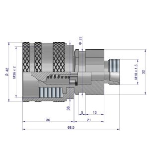 Szybkozłącze hydrauliczne skręcane wtyczka M18x1.5 gwint zewnętrzny 300bar Waryński
