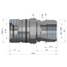 Szybkozłącze hydrauliczne skręcane gniazdo G3/4"BSP gwint wewnętrzny 250bar Waryński