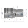 Szybkozłącze hydrauliczne skręcane wtyczka G3/8"BSP gwint wewnętrzny 300bar Waryński