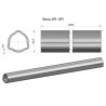 Rura trójkątna zewnętrzna Seria 2R i 3R do wału przegubowo-teleskopowego 43.5x3.4mm 2m WARYŃSKI (sprzedawane po 2)