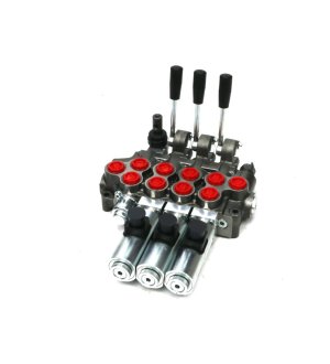 Rozdzielacz hydrauliczny (50 l/m) 4 sekc. 3 sekcje ster. Ręczno elektryczne 24 DC 1 sekcja manualna