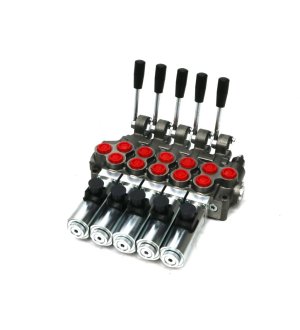 Rozdzielacz hydrauliczny (50 l/m) 5 sekc. ster. Ręczno elektryczne 24 DC