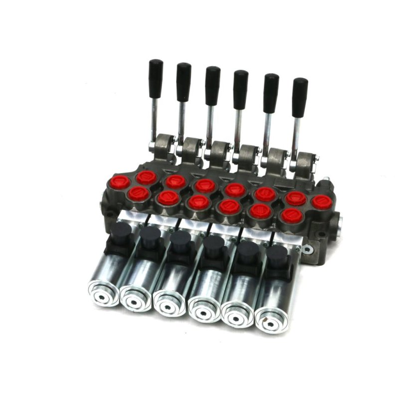 Rozdzielacz hydrauliczny (50 l/m) 6 sekc.ster. Ręczno elektryczne 12 DC