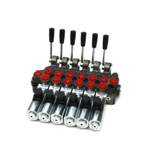 Rozdzielacz hydrauliczny (50 l/m) 6 sekc.ster. Ręczno elektryczne 24 DC