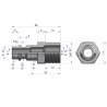 Złączka króciec do narzedzi pneumatycznych gwint 3/8 stożkowy PT Waryński 2 szt