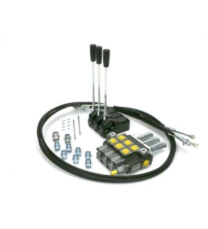 Zestaw: Rozdzielacz 3-sek. + Dźwignie do sterowania + Szpilki łączeniowe + Elementy złączne + Linki na widełki 2000mm Waryński