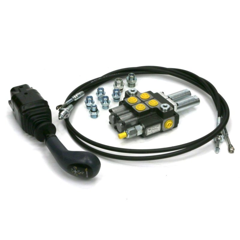 Zestaw Premium: Rozdzielacz 2-sek. + Joystick na widełki (bez przycisku) + Elementy złączne + Linki na widełki 1500mm Waryński