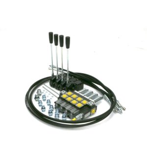 Zestaw: Rozdzielacz 4-sek. + Dźwignie do sterowania + Szpilki łączeniowe + Elementy złączne + Linki na widełki 2000mm Waryński