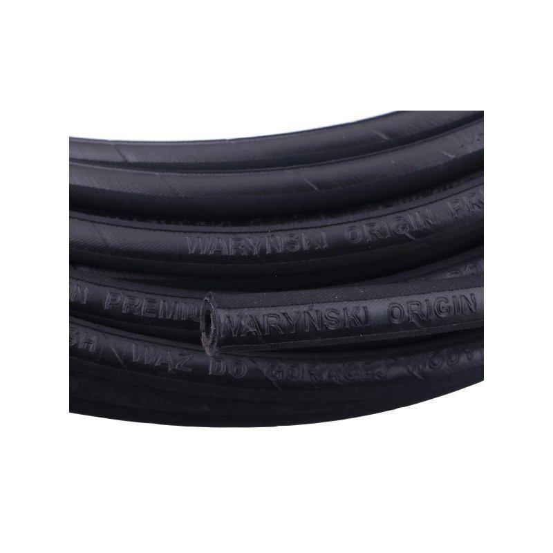 Wąż hydrauliczny do urządzeń myjących (do gorącej wody) DN08 1-oplotowy 220 Bar 155 stopni Waryński (sprzedawany po 50m)