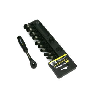 Zestaw 10 el nasadki 1/4 4 6 8 9 10 11 12 13 14 z grzechotką L Waryński