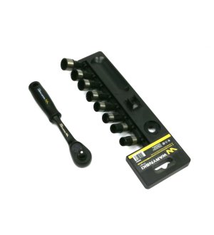 Zestaw L nasadek 3/8  10 11 12 13 14 15 16 17 mm z grzechotką Waryński