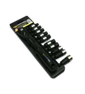 Zestaw L nasadek 1/2 z grzechotką   8 9 10  11 12 13 14 15 16 17 mm  11 el Waryński