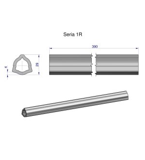 Rura wewnętrzna Seria 1R do wału 510 przegubowo-teleskopowego 29x4 mm 390 mm WARYŃSKI