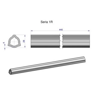 Rura wewnętrzna Seria 1R do wału 560 przegubowo-teleskopowego 29x4 mm 440 mm WARYŃSKI