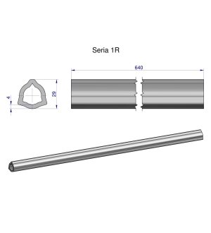 Rura wewnętrzna Seria 1R do wału 760 przegubowo-teleskopowego 29x4 mm 640 mm WARYŃSKI