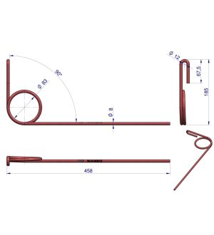 Palec zagarniający siewnika zastosowanie FIONA 3140003, C14003 Waryński