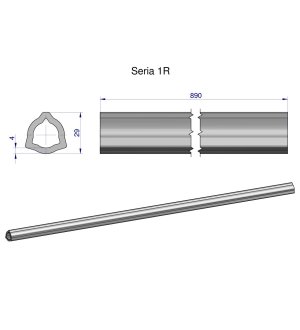 Rura wewnętrzna Seria 1R do wału 1010 przegubowo-teleskopowego 29x4 mm 890 mm WARYŃSKI