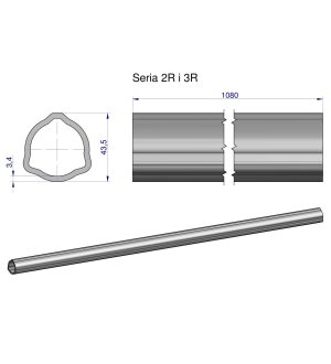 Rura zewnętrzna Seria 2R i 3R do wału 1210 przegubowo-teleskopowego 43.5x3.4 mm 1085 mm WARYŃSKI