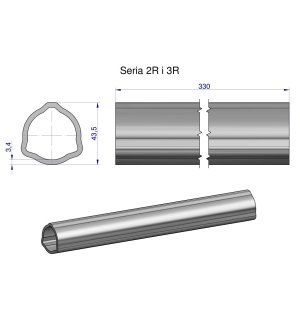 Rura zewnętrzna Seria 2R i 3R do wału 460 przegubowo-teleskopowego 43.5x3.4 mm 335 mm WARYŃSKI