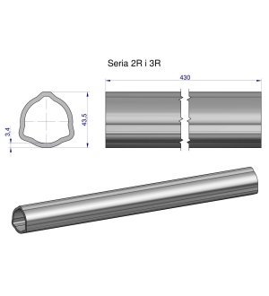 Rura zewnętrzna Seria 2R i 3R do wału 560 przegubowo-teleskopowego 43.5x3.4 mm 435 mm WARYŃSKI
