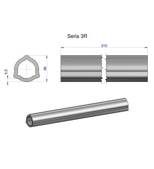 Rura wewnętrzna Seria 3R do wału 460 przegubowo-teleskopowego 36x4.5 mm 315 mm WARYŃSKI