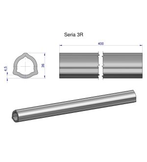 Rura wewnętrzna Seria 3R do wału 560 przegubowo-teleskopowego 36x4.5 mm 405 mm WARYŃSKI