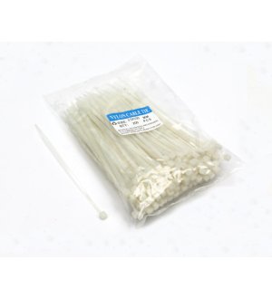 Opaski kablowe 3.5 x 200mm 200 szt w worku  jasne odporne na UV