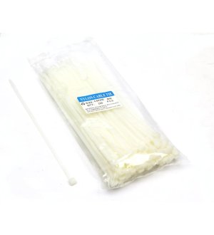 Opaski kablowe 4.6 x 200mm 100 szt w worku  jasne odporne na UV