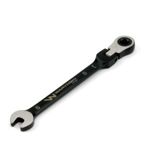 Klucz płasko-oczkowy 6 mm z grzechotką 72 zęby i przegubem Waryński