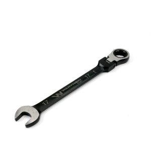 Klucz płasko-oczkowy 17 mm z grzechotką 72 zęby i przegubem Waryński