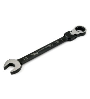 Klucz płasko-oczkowy 18 mm z grzechotką 72 zęby i przegubem Waryński