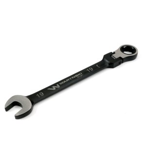 Klucz płasko-oczkowy 19 mm z grzechotką 72 zęby i przegubem Waryński