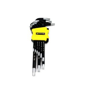Zestaw kluczy przedłużonych TORX  T10-T50 ze stali S2 9el w uchwycie Waryński