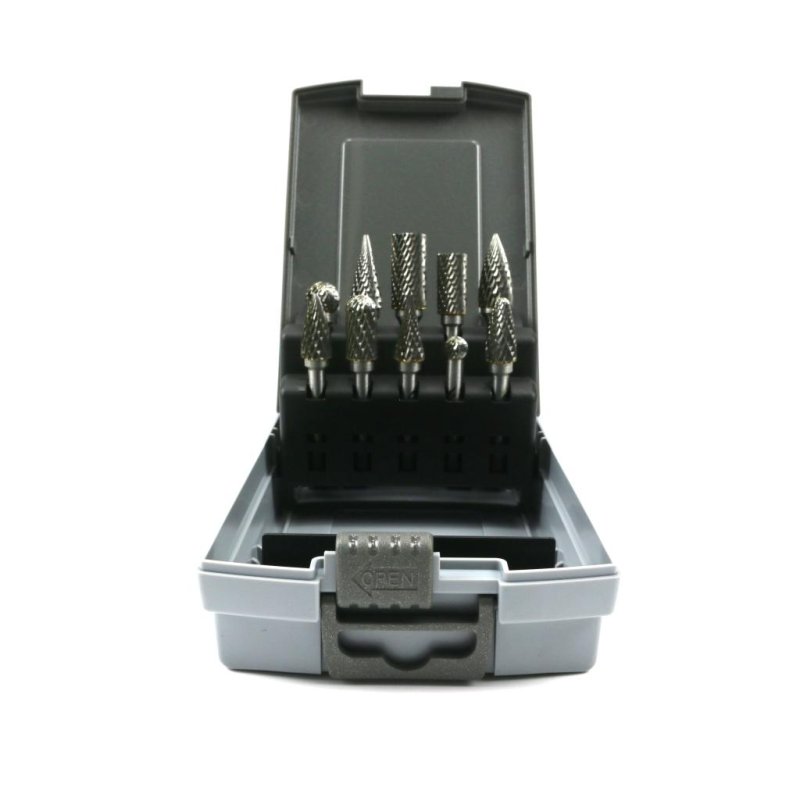 Zestaw frezów z węglika wolframu  do stali 10 szt Waryński