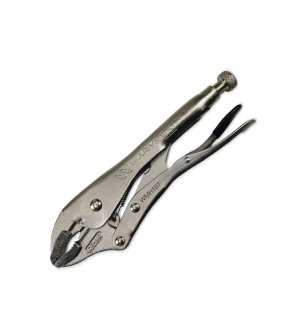 Szczypce zaciskowe (Morsa) ze stali CrMo 10" wygięte szczęki Waryński