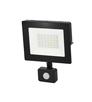 Naświetlacz, Lampa LED SMD 230V 30W 4000K 2520LM IP65 CZARNY Z CZUJNIKIEM RUCHU