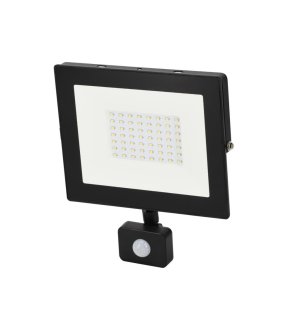 Naświetlacz, Lampa LED SMD 230V 50W 4000K 4280LM IP65 CZARNY Z CZUJNIKIEM RUCHU