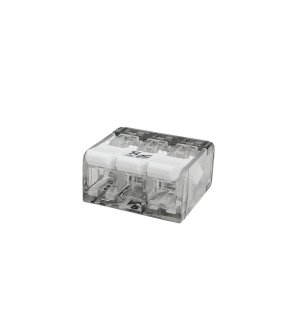 Szybkozłączka elektryczna 3 otworowa z zapadką. przewód- linka. drut  0.5-4 mm2 ( opakowanie zawiera 10 szt. )