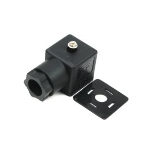 Wtyczka elektryczna (czarna) 12V 24V (SP666) do zasilania cewek elektromagnetycznych z uszczelką Waryński