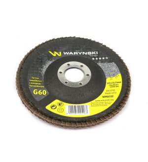 Tarcza do szlifierki 125 mm lamelkowa z elektrokorundem GR60 (sprzedawana po 10 szt.) Waryński