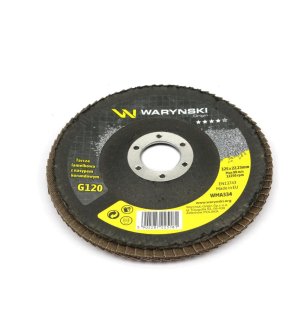 Tarcza do szlifierki 125 mm lamelkowa z elektrokorundem GR120 (sprzedawana po 10 szt.) Waryński