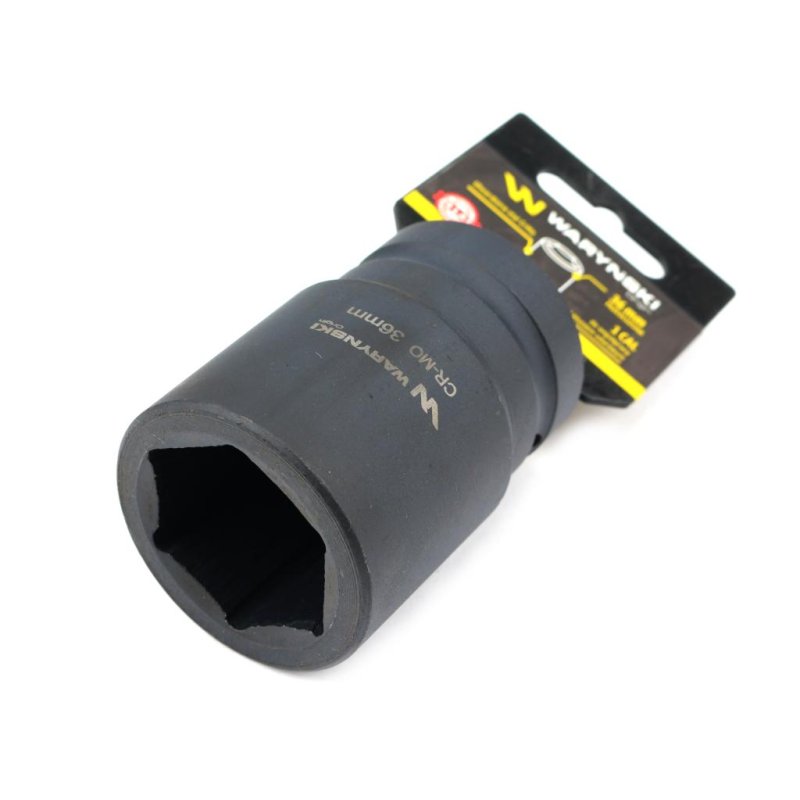 Nasadka udarowa sześciokątna 1"długa. 36 mm. CrMo. DIN 3129 Waryński