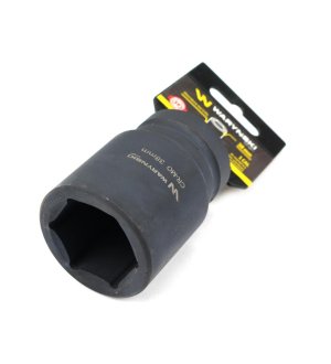Nasadka udarowa sześciokątna 1"długa. 38 mm. CrMo. DIN 3129 Waryński