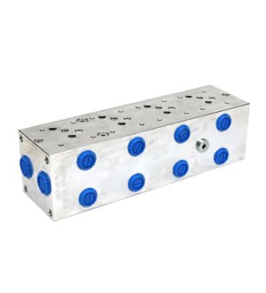 Płyta NG10 cetop 5- 4 sekcyjna (z zaworem przelewowym 50-380 bar) do elektrozaworów DL5