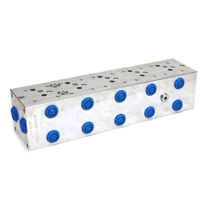 Płyta NG10 cetop 5- 5 sekcyjna (z zaworem przelewowym 50-380 bar) do elektrozaworów DL5